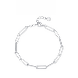 S925 Sterling Silver Paperclip Chain Bracelet for Women