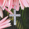 Classic Cross Design Sterling Silver Moissanite Pendant Necklace