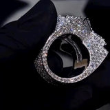 Handmade 23ct Pear-shaped Zircon Inlaid Luxury Sterling Silver Star Shape Men's Ring