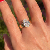 Wide Band Oval Elegant Vintage-Inspired Engagement Ring for Women