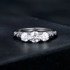 Stunning Three Stone Moissanite Sterling Silver Band