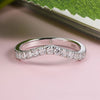V Design Half Eternity Sterling Silver Moissanite Band