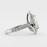 2.0ct Double Halo Pear Cut 925 Sterling Silver Engagement Ring