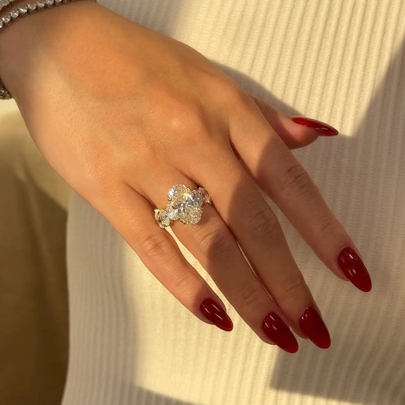 5.88ct Elongated Oval Eternity Engagement Ring