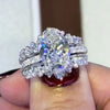 Stunning 2 PCS 4.0Ct Oval Cut Bridal Set