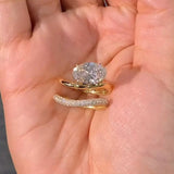 Stunning 2PCS Oval Cut Sterling Silver Bridal Set
