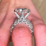 Handmade Cushion Cut Eternity Sterling Silver Bridal Set