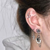 Cute Daisy Flower Lock Your Heart Pear Drop Earrings