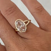 Simple Pink Oval Cut Sterling Silver Engagement Ring