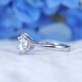 ShineofDiamond Classic 6 Prong Round Cut Moissanite Ring