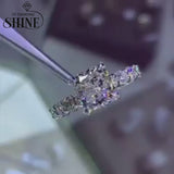 Princess Cut Eternity Sterling Silver Engagement Ring