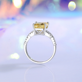 Radiant Cut engagement Ring with Twisted Band