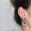 Cute Daisy Flower Lock Your Heart Pear Drop Earrings