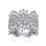 Luxury Irregular Multi Cut 925 Sterling Silver Wedding Band