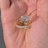 Stunning 2PCS Oval Cut Sterling Silver Bridal Set