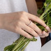 V Design Half Eternity Sterling Silver Moissanite Band