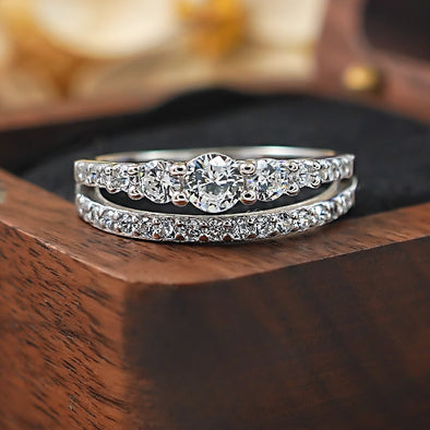 New Design Round Cut Sterling Silver Band