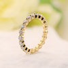 Classic Eternity Sterling Silver Wedding Band In Golden Tone