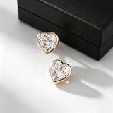 Heart Cut Bubble Design Stud Earrings in Sterling Silver