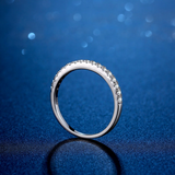 Classic D Color Half Eternity Moissanite Sterling Silver Wedding Band