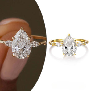 Stunning Pear Cut Moissanite Ring