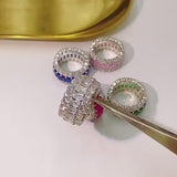 Vintage Eternity Three Row Wedding Band In Sterling Silver