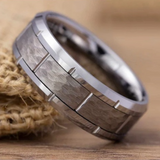 Vintage Hammered Texture Tungsten Steel Ring for Men and Women