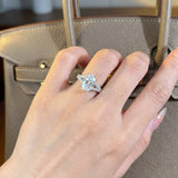 4.5ct Oval Cut Solitaire Engagement Ring with Pavé Band in Sterling Silver