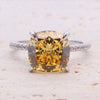 5.0ct Cushion Cut Yellow Gemstone Sterling Silver Bridal Set