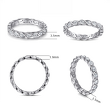 S925 Sterling Silver Wave Design Band with Modern Fashion Style