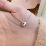 Round Cut Moissanite Bubble Pendant Necklace with SIMLE Emoji