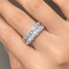 Eternity Radiant Cut Moissanite Sterling Silver Wedding Band
