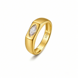 Marquise Cut Moissanite Channel Set Sterling Silver Men's Band Ring
