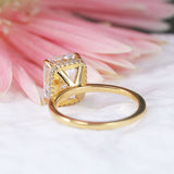 Stunning 2Pcs Radiant Cut Sterling Silver Ring Set With Half Eternity Band