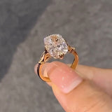 Elongated Cushion Cut Sterling Silver Engagement Ring