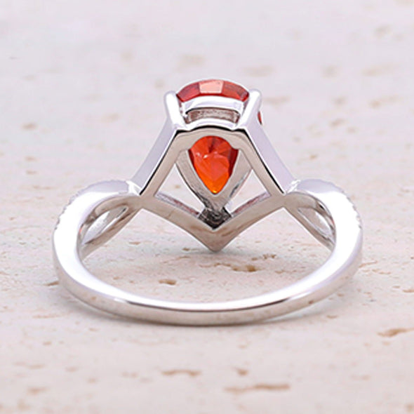 Pear Cut Twisted band Engagement Ring  (Multi Color Available)