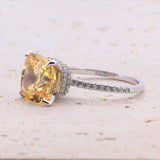 5.0CT Cushion Cut Sterling Silver Engagement Ring with Double Halo(Multi Color Available)