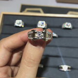 1.0ct &2.0ct Moissanite Engagement Men's Ring in Sterling Silver