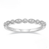 Art Deco Half Eternity Stacking Wedding Band in Sterling Silver