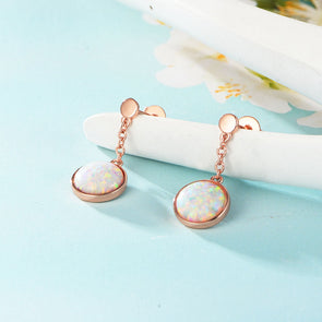 Opal Sterling Silver Drop Earrings