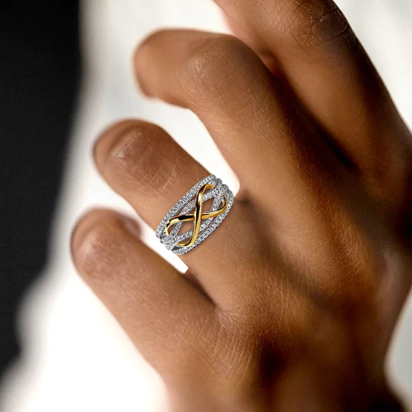 Infinity Design Sterling Silver Ring Band For Her