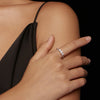 Stunning Three Stone Moissanite Sterling Silver Band