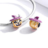 Halloween Dancing with Skeleton Pumpkin Sterling Silver Charms