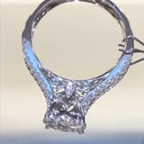 Sale | Stunning Cluster Design Sterling Silver Wedding Ring Set