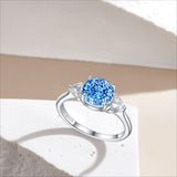 2.0CT Round Cut Three Stone Sterling Silver Engagement Ring(Multi Color available)