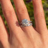 Elegant 2 Pcs Flower Design Sterling Silver Bridal Set With Lace Band