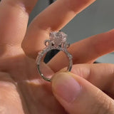 Vintage 6 Prongs Round Cut Engagement Ring In Sterling Silver