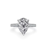 Pear Cut Sterling Silver Ring With Eternity Band