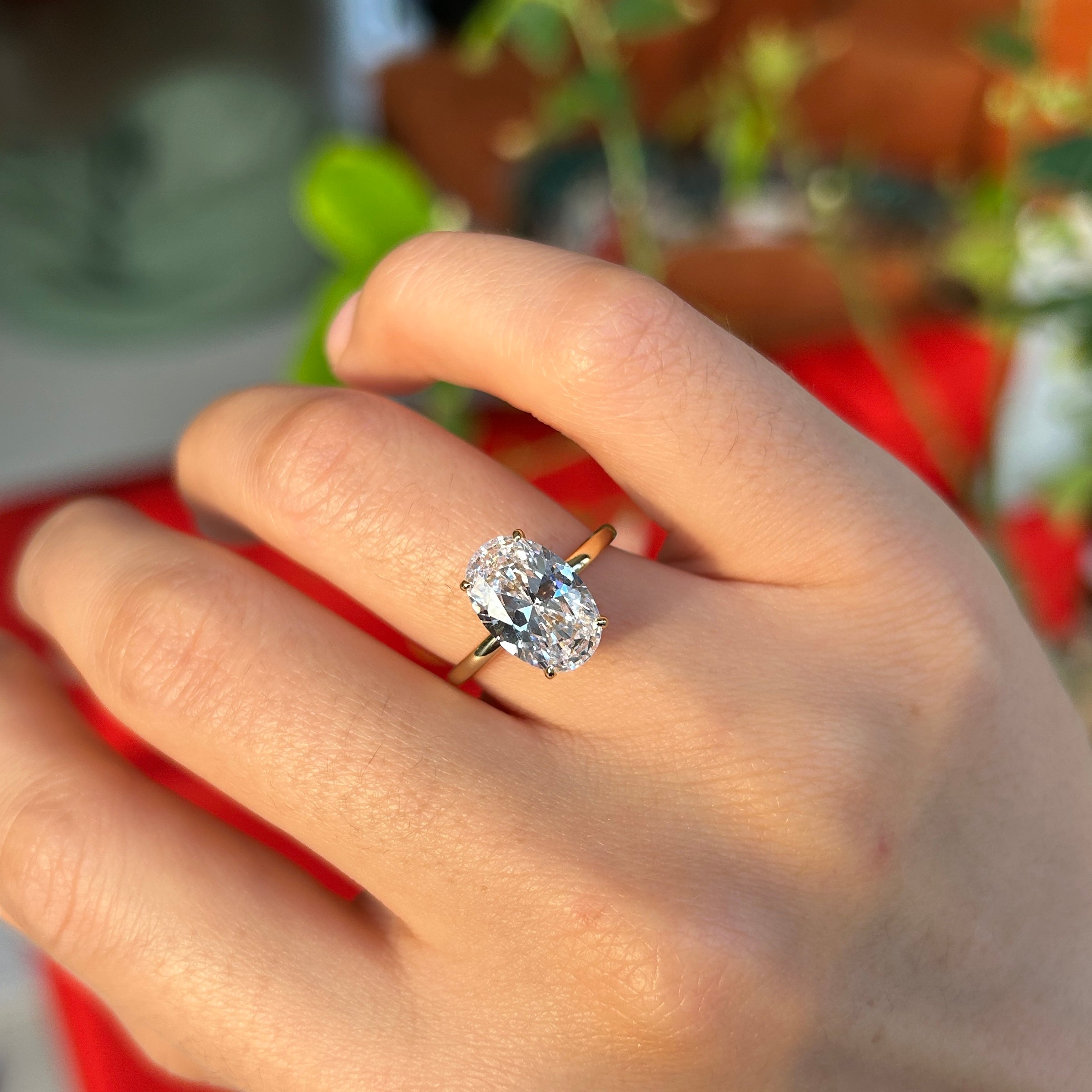 3PCS Oval Cut with Eternity And Plain Band Bridal Set Rings