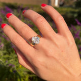 Wide Band Oval Elegant Vintage-Inspired Engagement Ring for Women